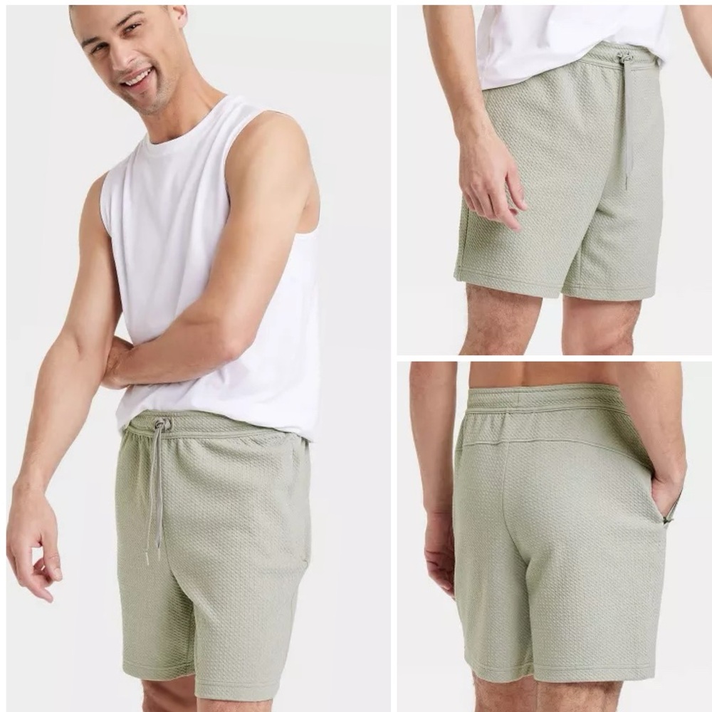 NWT! All In Motion Men's Textured Knit Shorts 7"